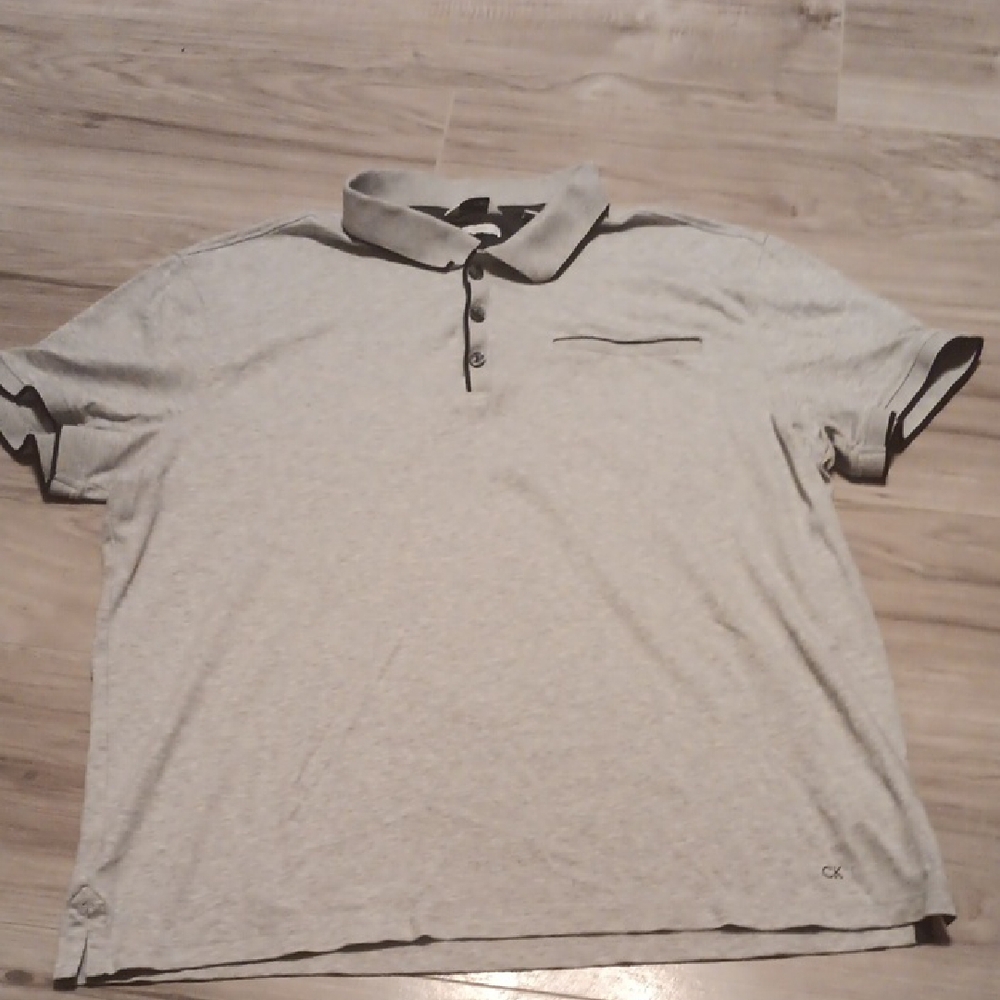 Calvin Klein Gray Men's Polo Shirt